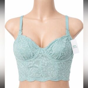 Gilly Hicks Lace Bustier Bralette Light Blue – Size XS
